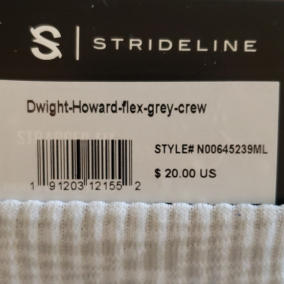 Strideline Dwight Howard Flex Grey Crew Socks - Picture 3 of 4